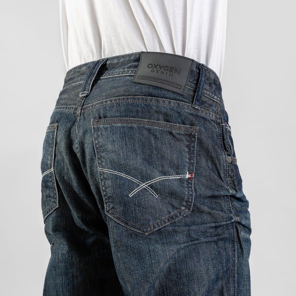 Oxygen Denim 705NS Prime CF Straight Fit Non Stretch Jeans - Dark Blue (0201)