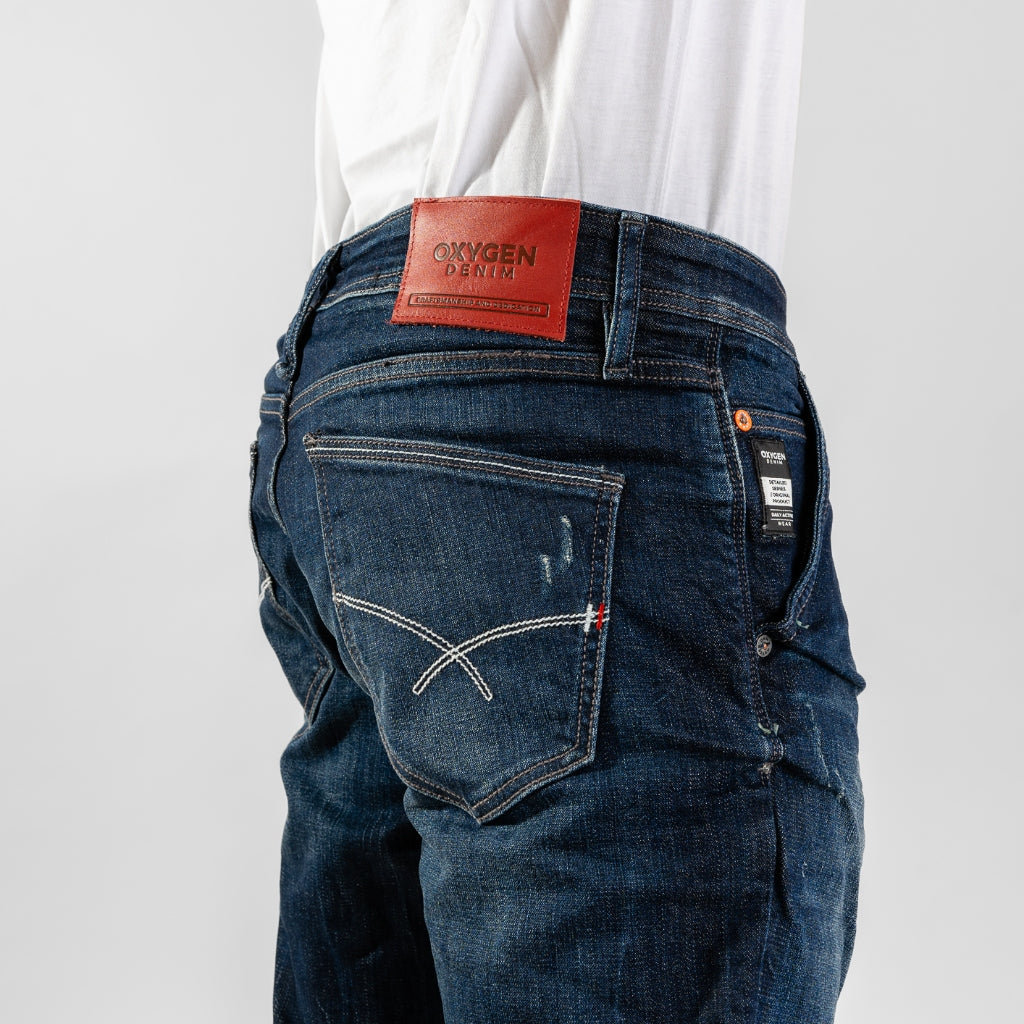 Oxygen Denim 706S Evolve Wanderlust Slim Fit Stretch Jeans - Dark Blue (5335)