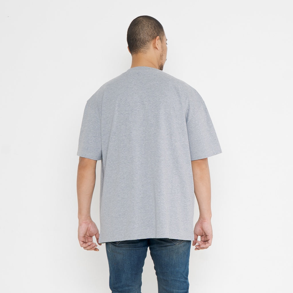 Oxygen Denim Short Journey Oversized T-shirt Side Honeycomb Grey