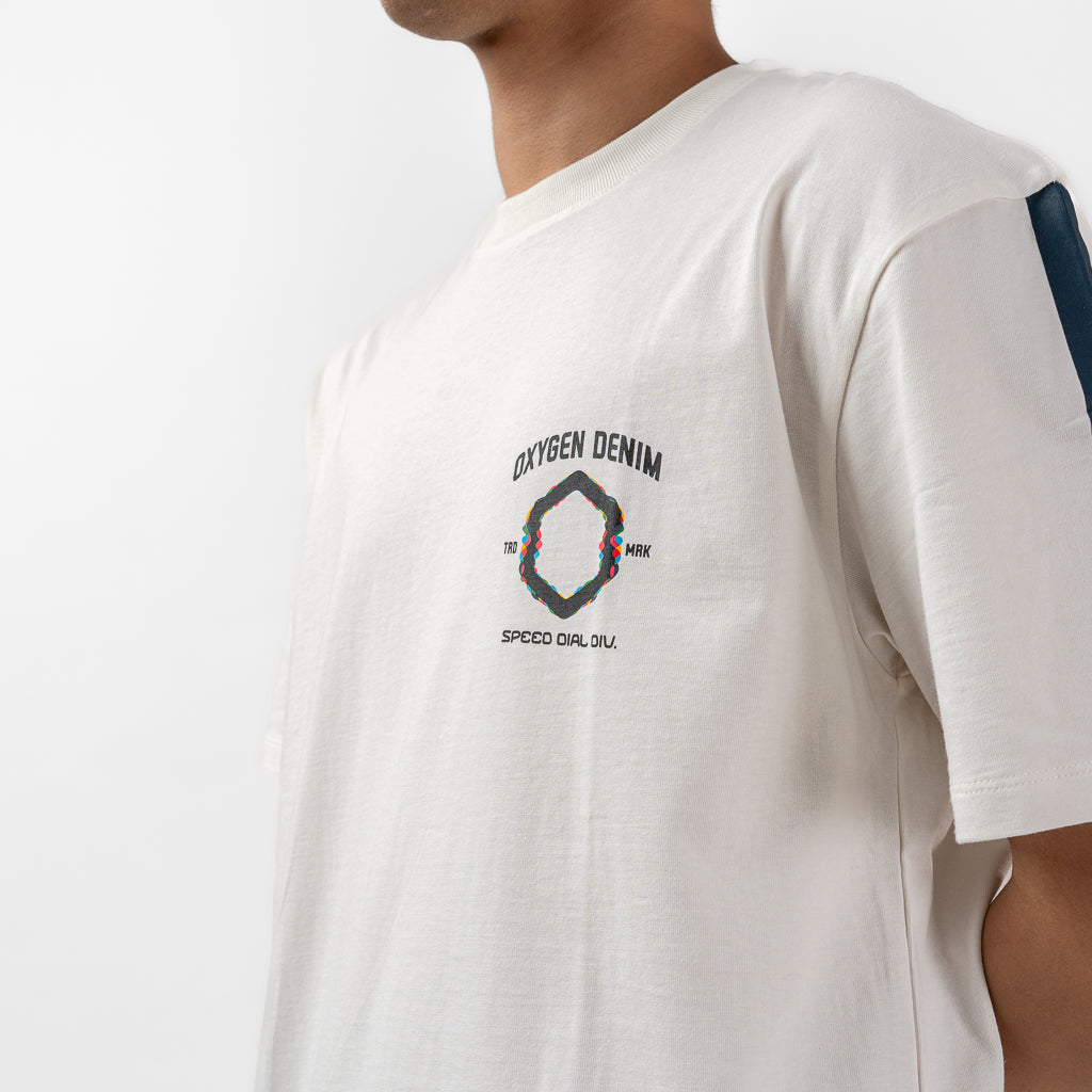 Oxygen Denim Evolve Speed Dial Leham Rounded Tee - Oversized T-shirt White