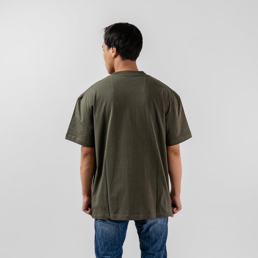 Oxygen Denim Evolve Speed Dial Casra Flat Oversized Tee - Olive