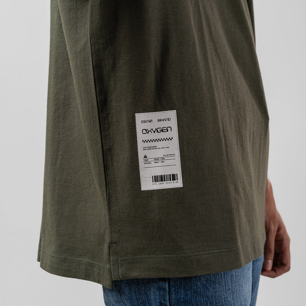 Oxygen Denim Evolve Speed Dial Casra Flat Oversized Tee - Olive