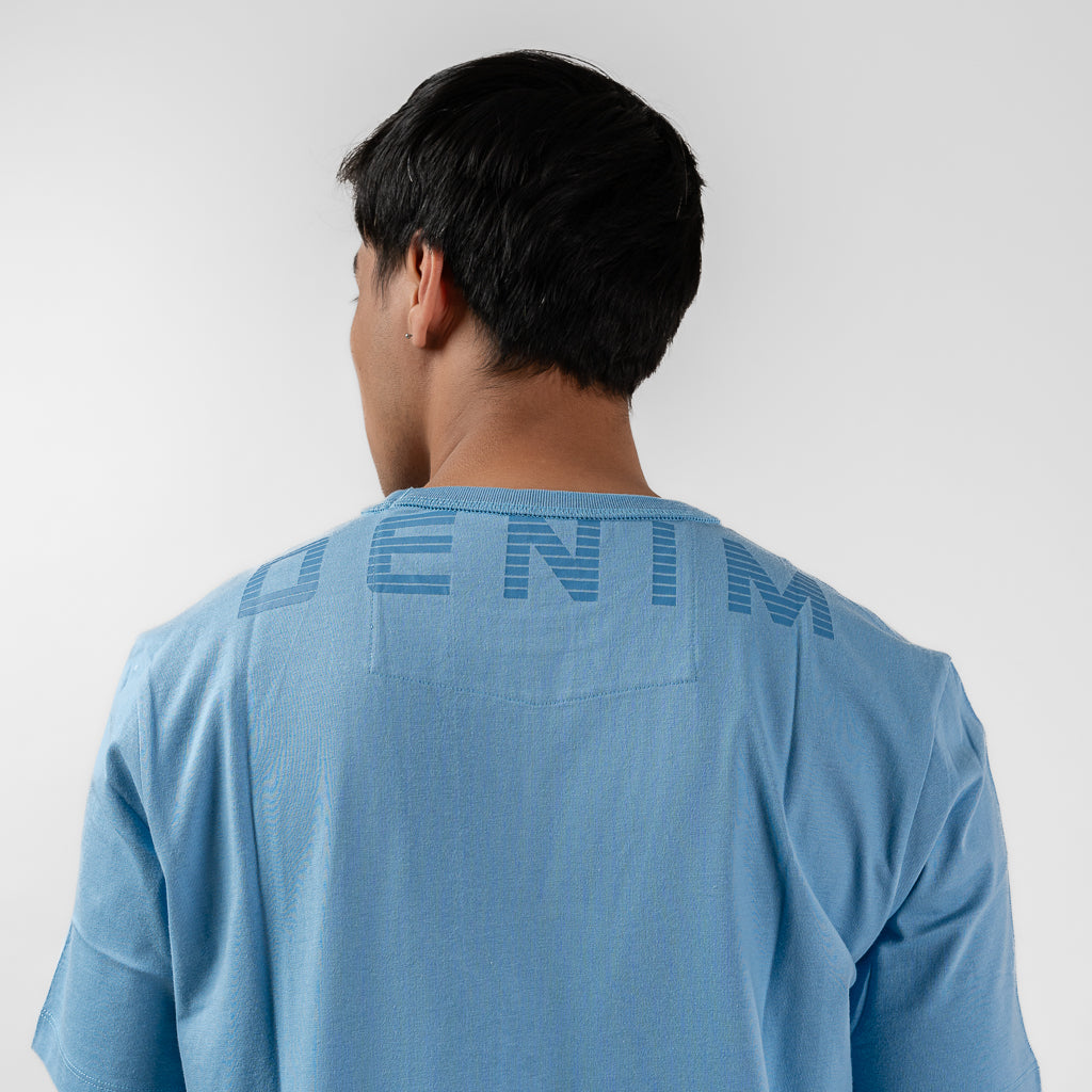 Oxygen Denim Invade Speed Dial Dart Neck T-Shirt - Blue