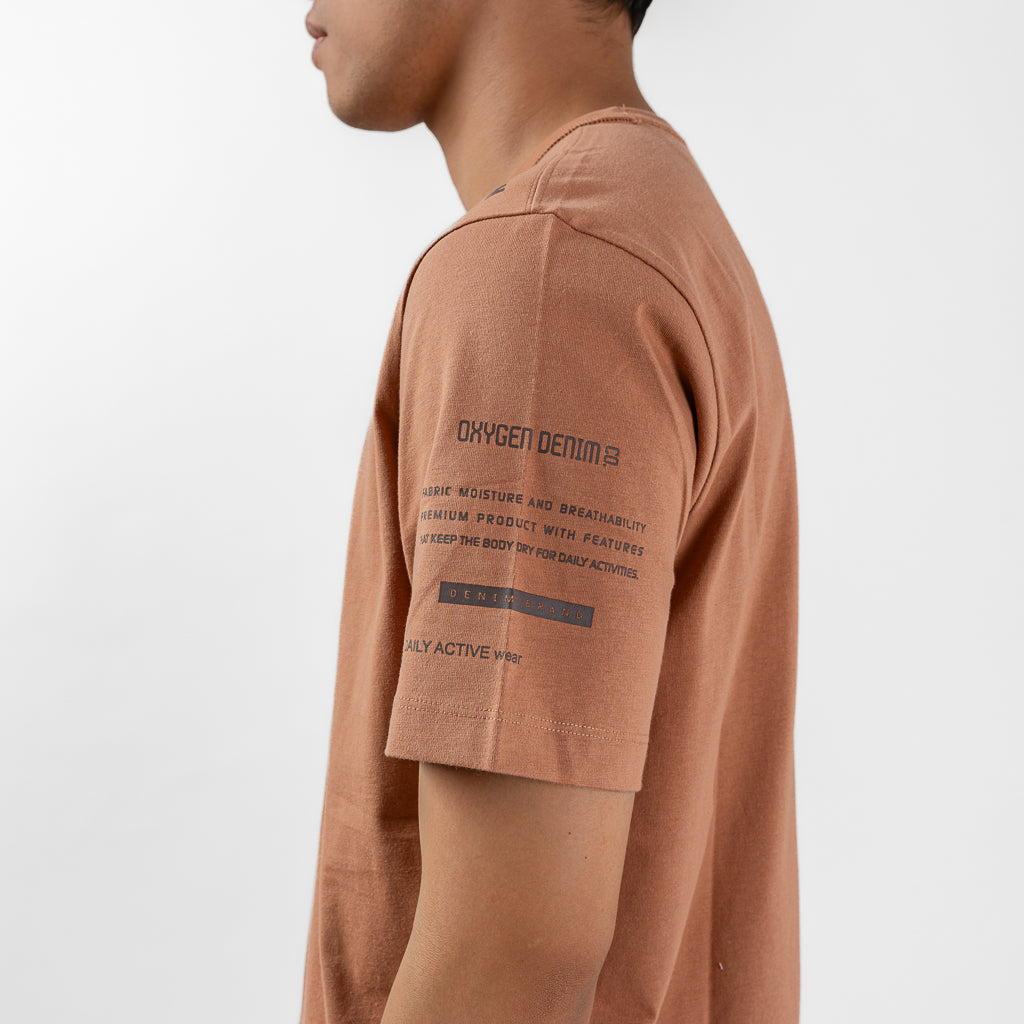 Oxygen Denim Invade Speed Dial Go Arm T-Shirt - Mocca