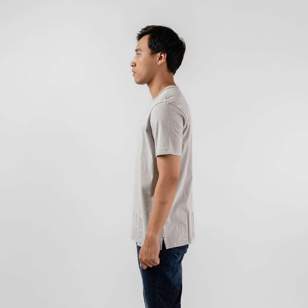 Oxygen Denim Invade Speed Dial Down Flat T-Shirt - Grey Pantone