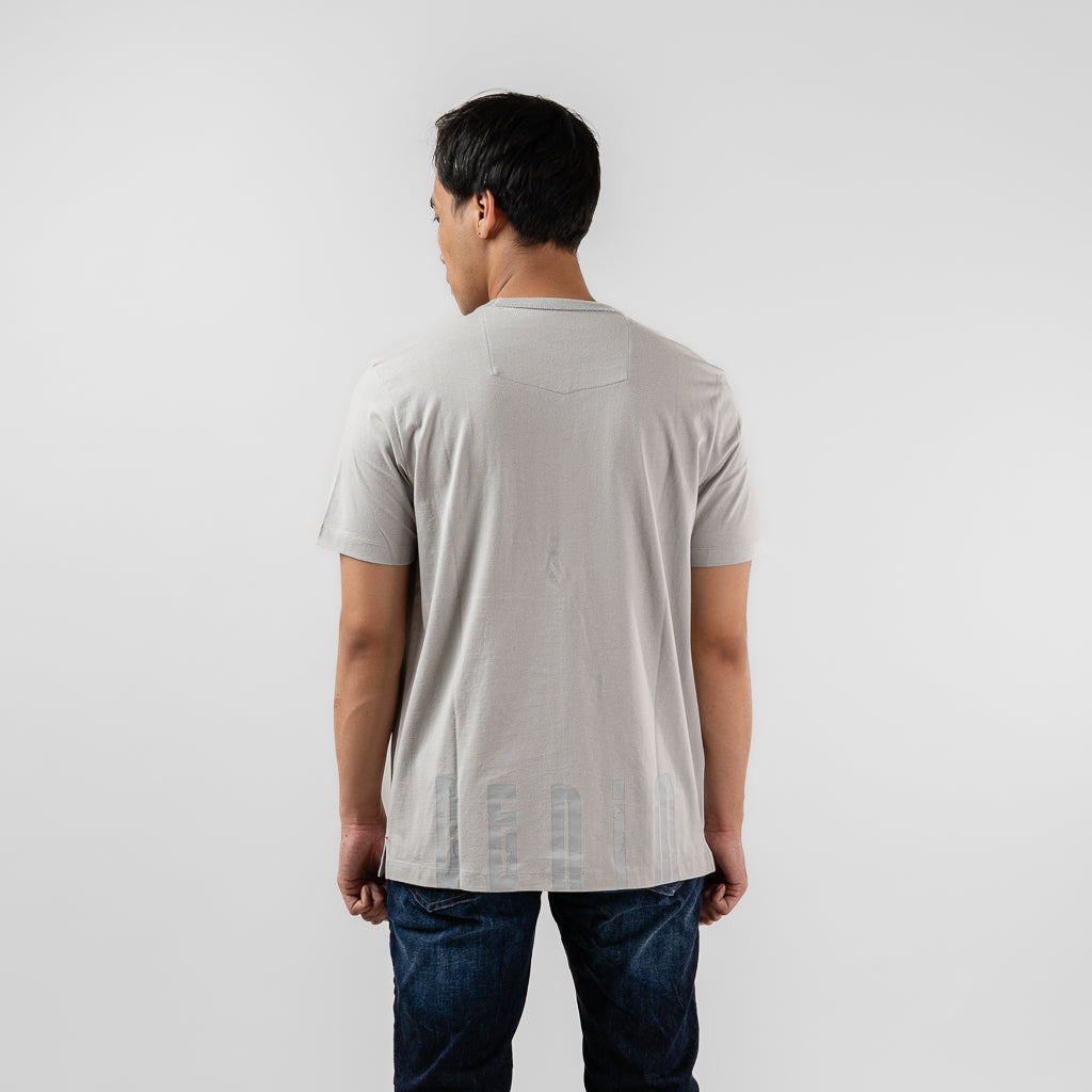 Oxygen Denim Invade Speed Dial Down Flat T-Shirt - Grey Pantone