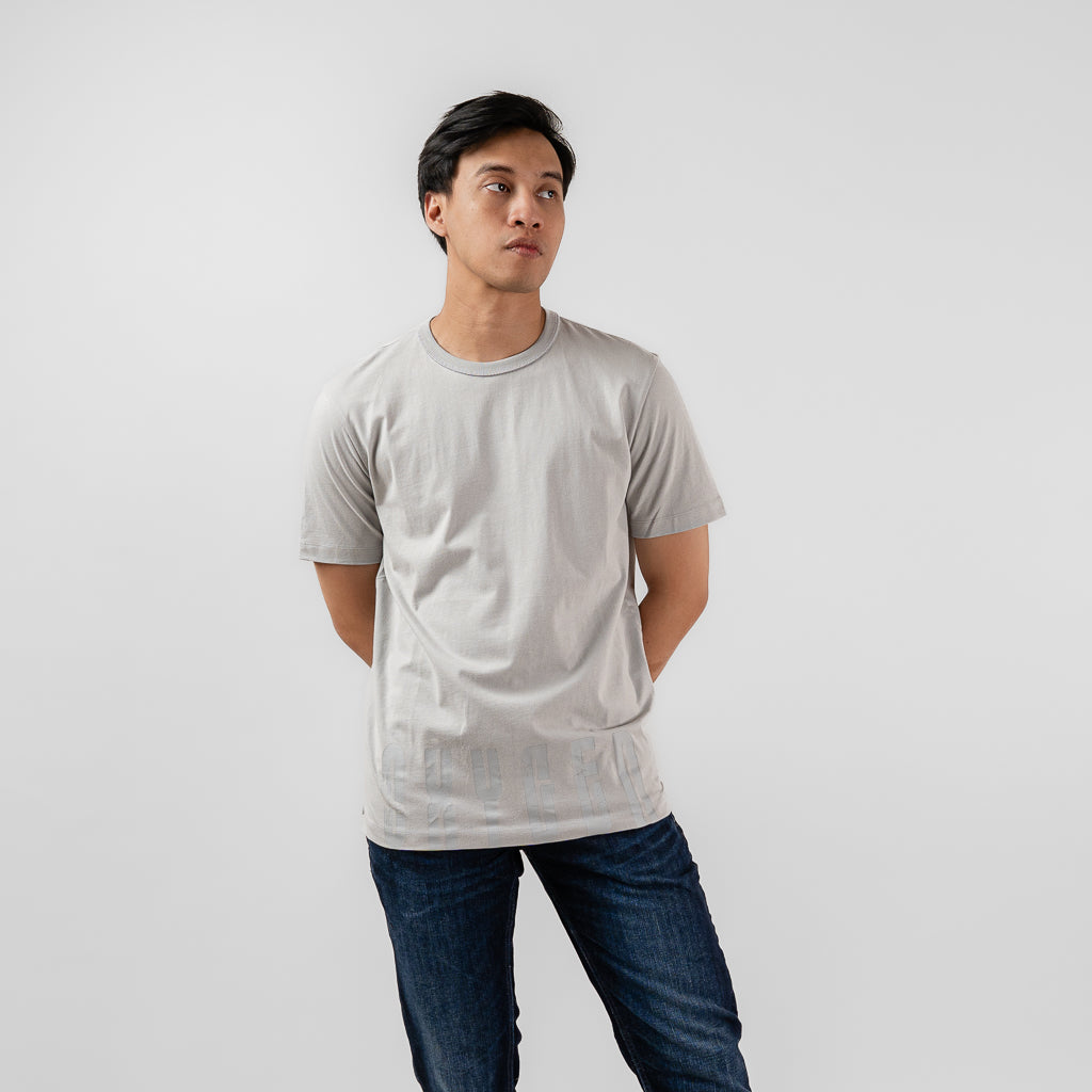 Oxygen Denim Invade Speed Dial Down Flat T-Shirt - Grey Pantone