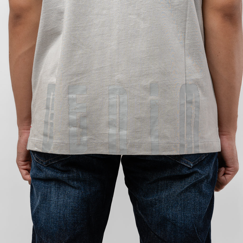 Oxygen Denim Invade Speed Dial Down Flat T-Shirt - Grey Pantone