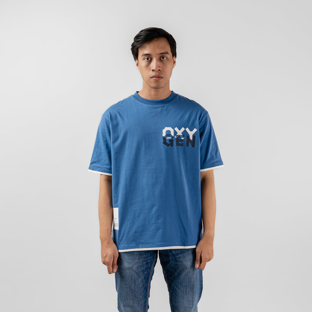 Oxygen Denim Evolve New Legacy Leham Boxy Oversized T-shirt - Elemental Blue (1514)