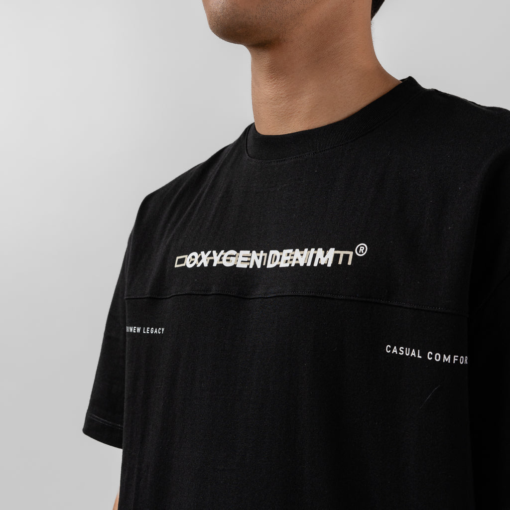 Oxygen Denim Evolve New Legacy Casra Rounded Oversized T-shirt - Black (1612)