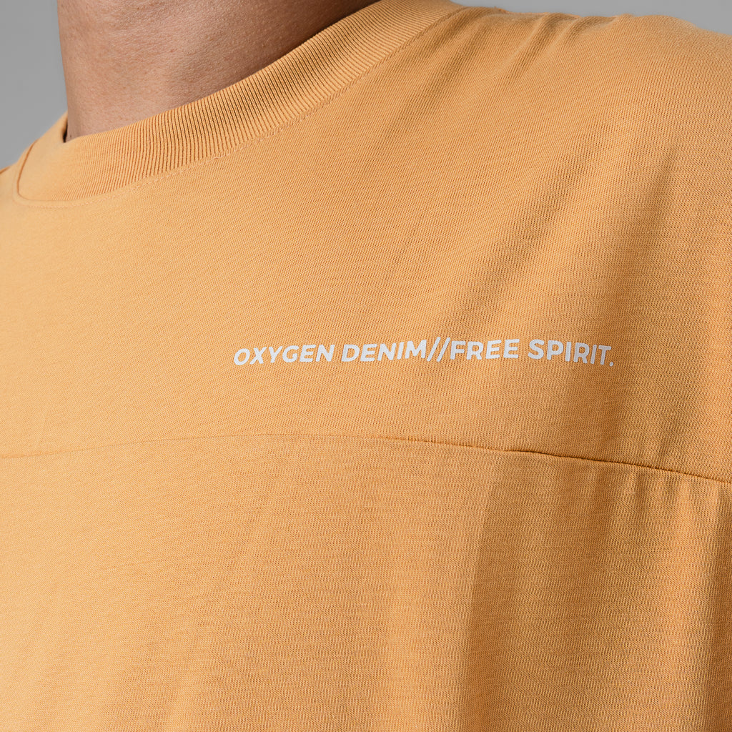 Oxygen Denim Free Spirit Grounder Oversized T-Shirt - Mustard