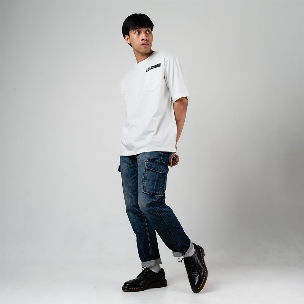 Oxygen Denim Personalized Pocket Oversized T-Shirt - White