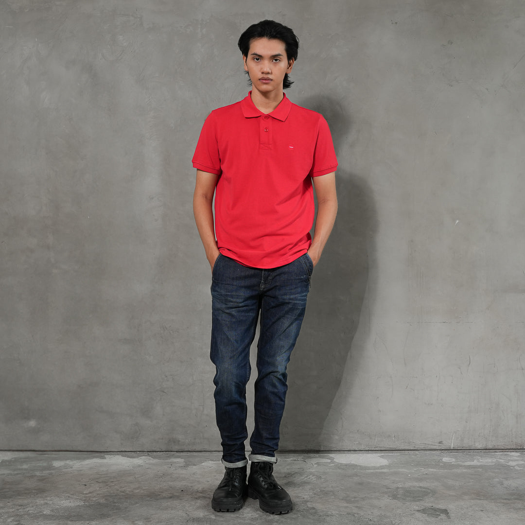 Oxygen Denim Prime B Relax Fit Polo Shirt - Red Blossom (0323)