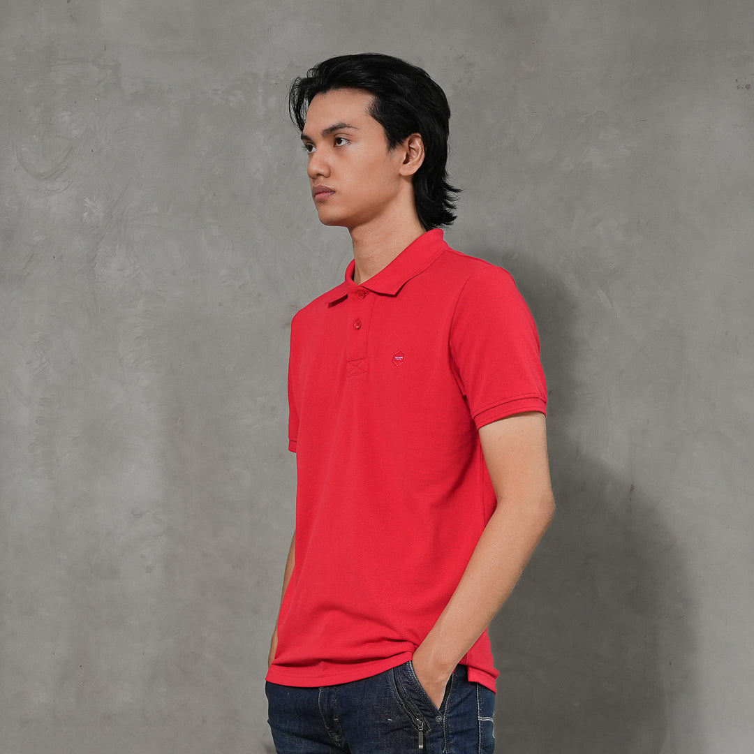 Oxygen Denim Prime B Relax Fit Polo Shirt - Red Blossom (0323)