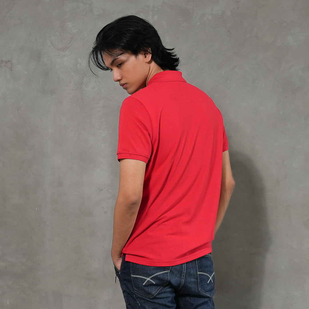 Oxygen Denim Prime B Relax Fit Polo Shirt - Red Blossom (0323)