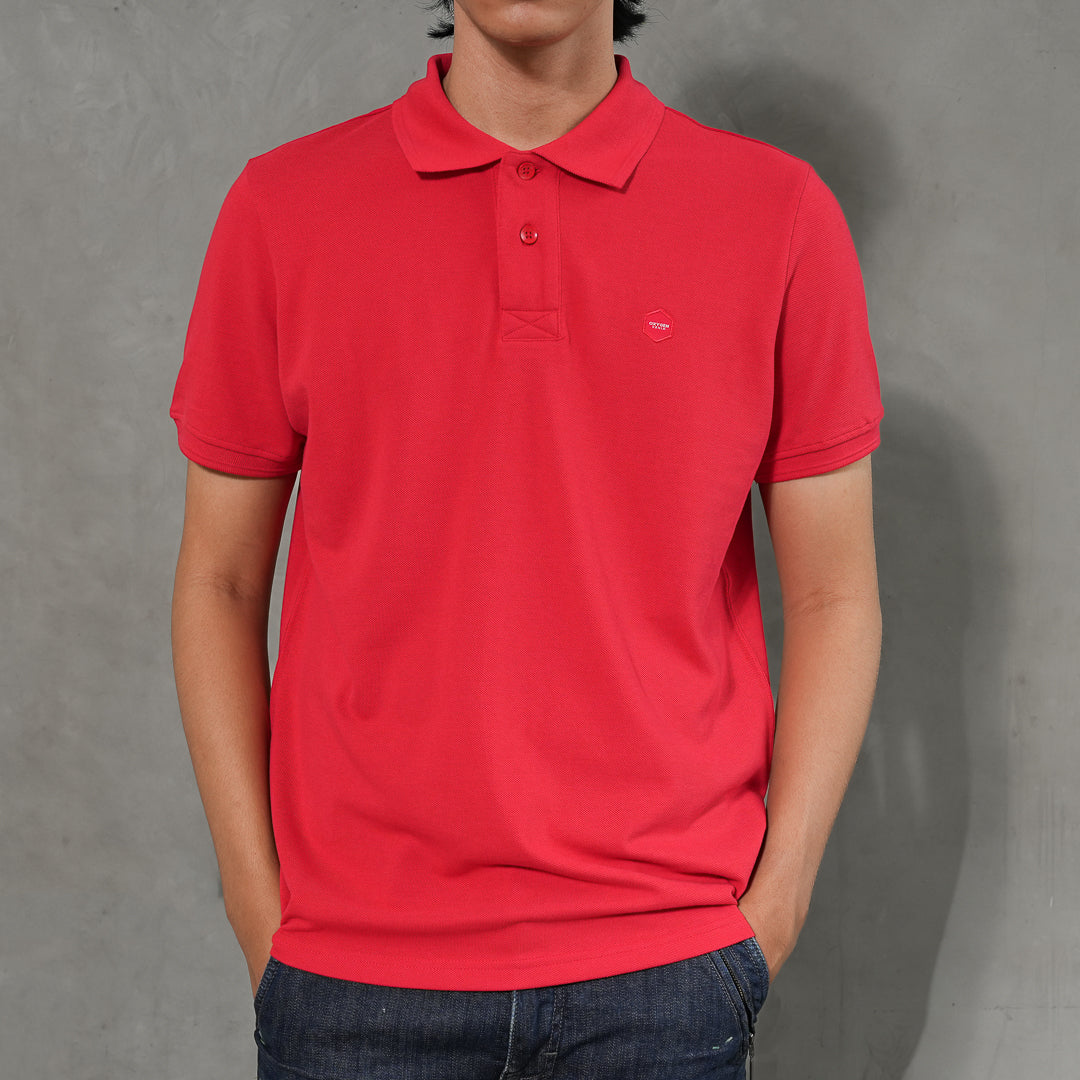 Oxygen Denim Prime B Relax Fit Polo Shirt - Red Blossom (0323)
