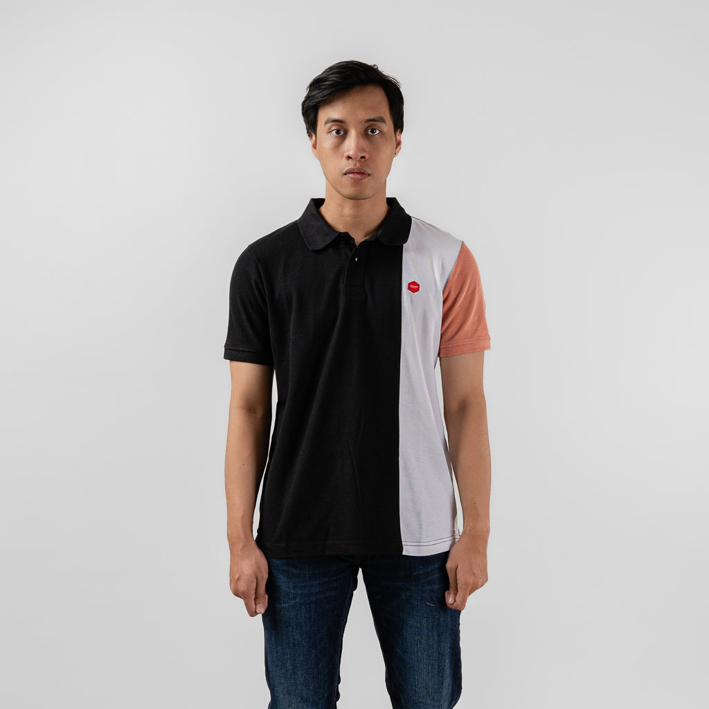 Oxygen Denim Evolve New Legacy Polo Shirt - Black Apricot Crush White (0912)