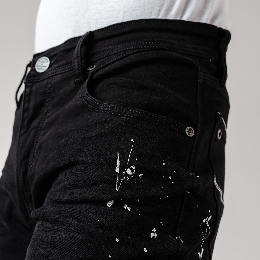 Oxygen Denim 706S Evolve New Legacy Paint Spots Slim Fit Stretch Jeans - Black (5214)