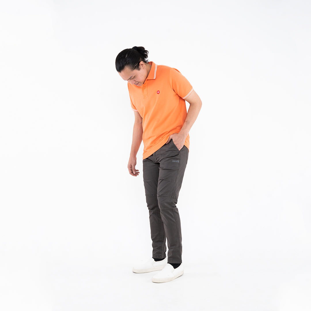 Oxygen Denim Core Polo Shirt Tipping 2 - Orange