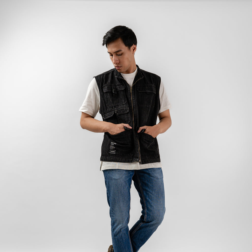 Oxygen Denim 604 Vest Journey - Black 0311