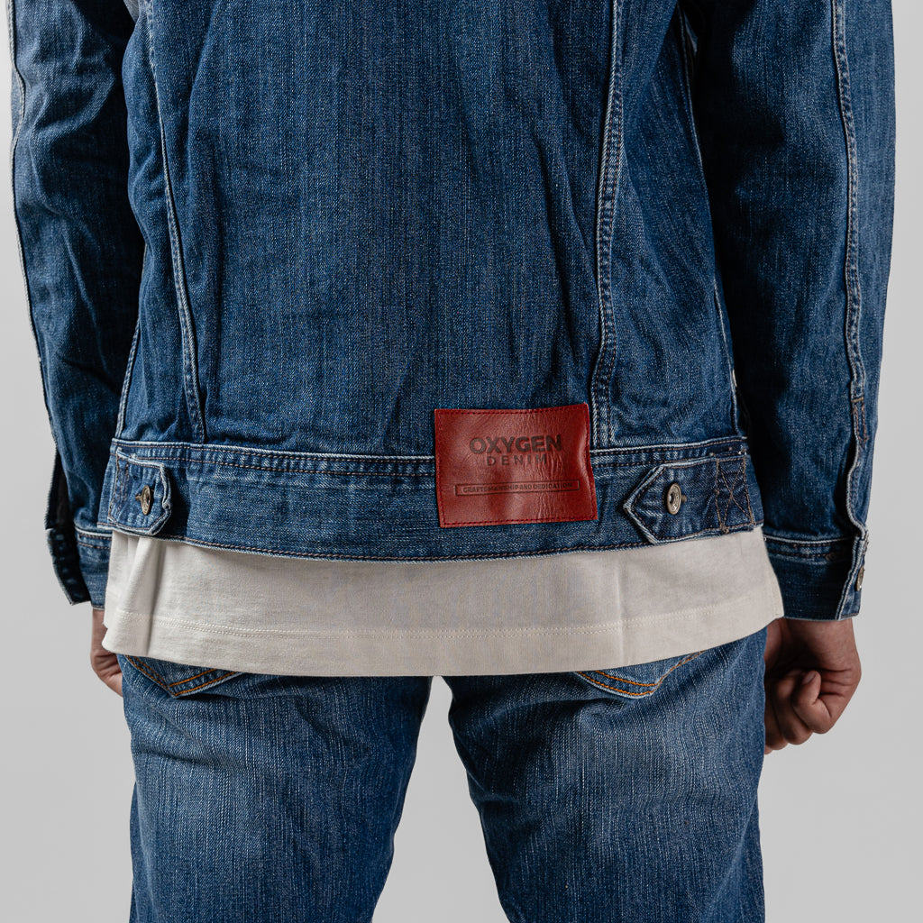 Oxygen Denim 605 Short Journey Jacket - Medium Blue 0202