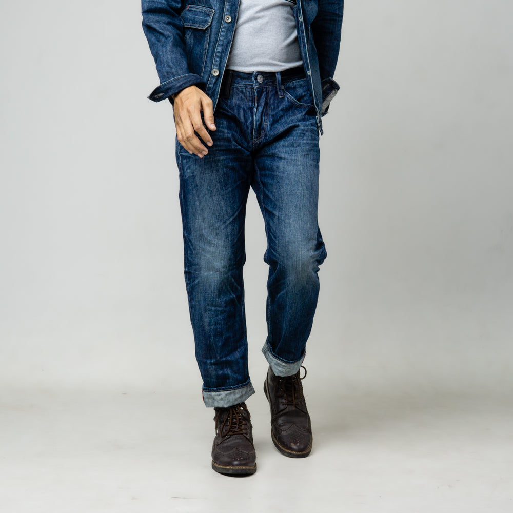 Oxygen Denim 705NS Vintage Selvedge Straight Fit Jeans - Medium Indigo ...