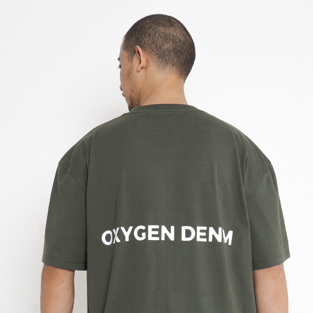 Oxygen Denim Short Journey Oversized T-Shirt Printed Olive