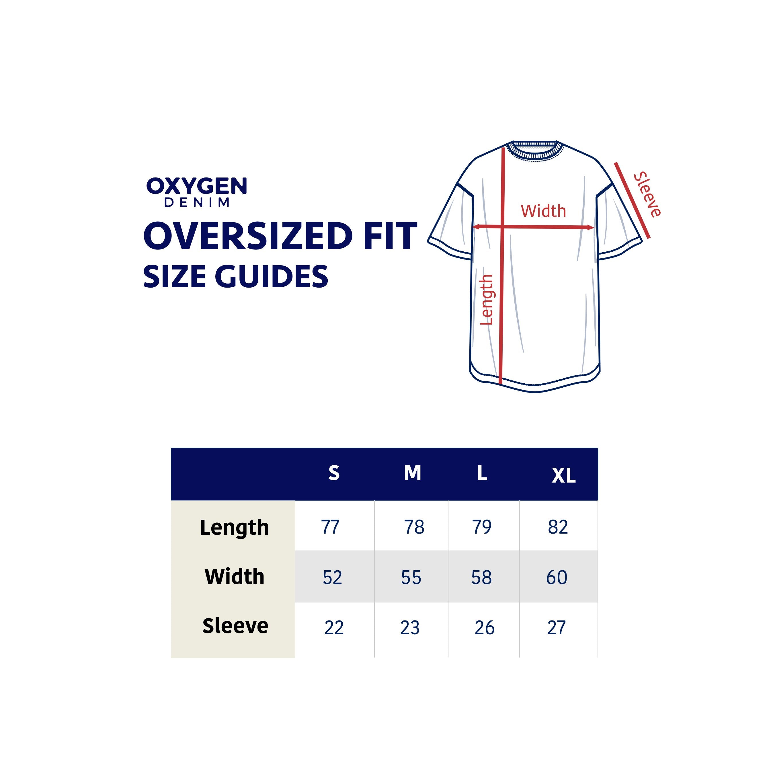 Oxygen Denim Arm Look Lining Tape Overz T-shirt