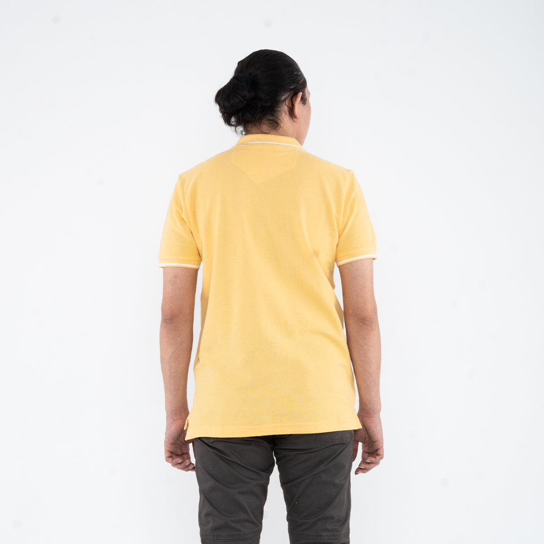 Oxygen Denim Core Polo Shirt Tipping 1 - Yellow