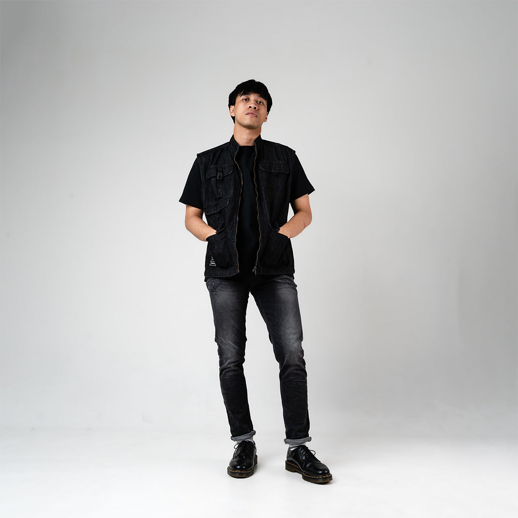 Oxygen Denim T-shirt Invade Cuts - Black