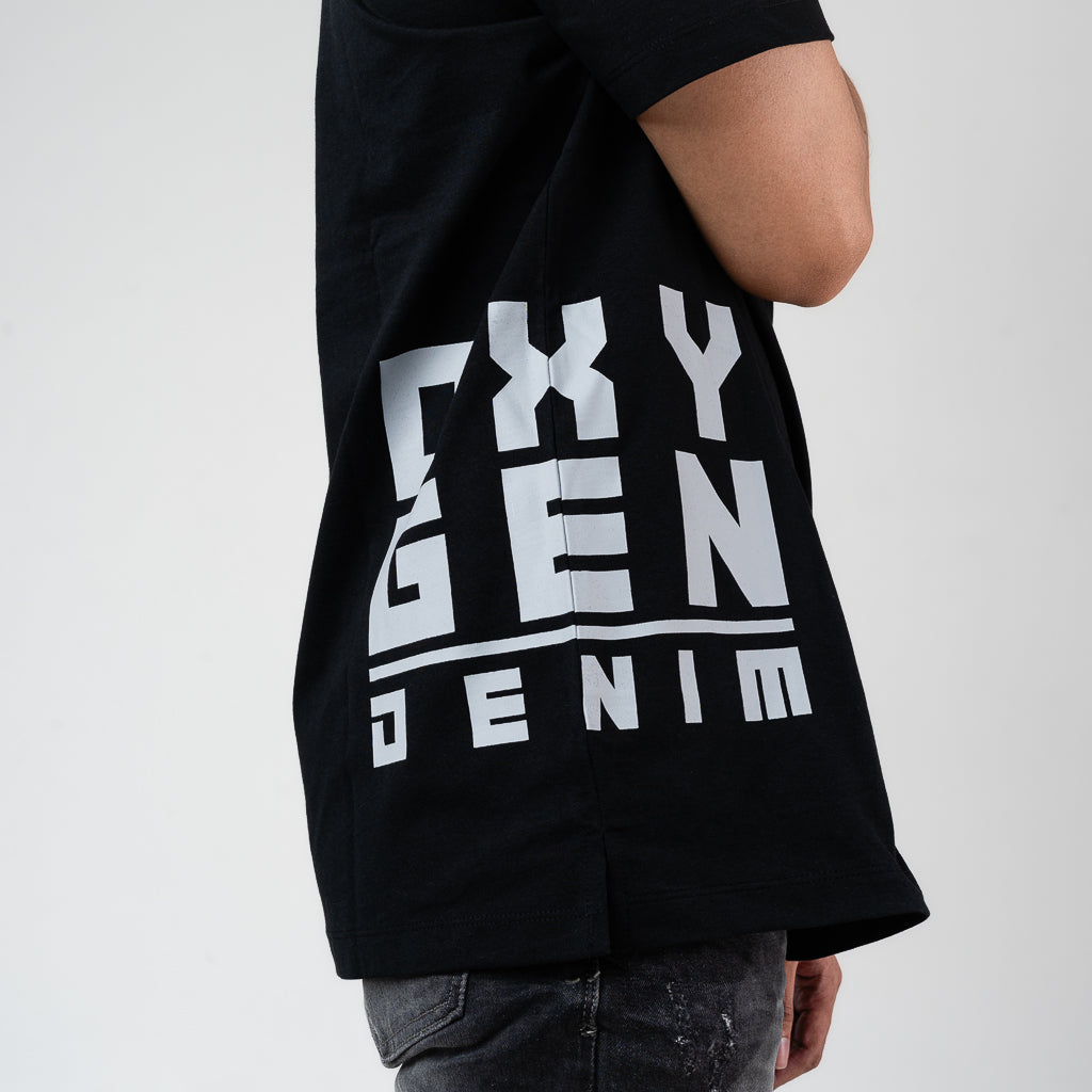 Oxygen Denim T-shirt Invade Cuts - Black