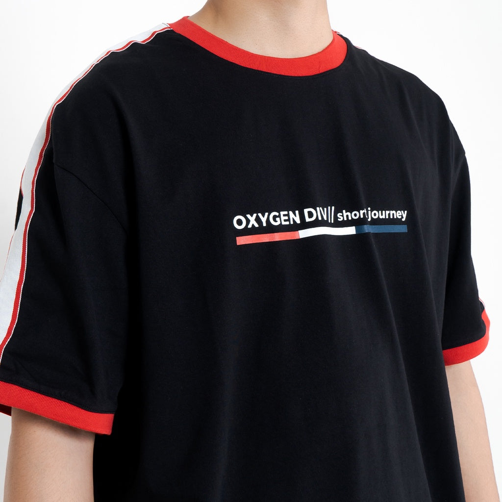 Oxygen Denim Short Journey Oversized T-shirt Ring Tape Black