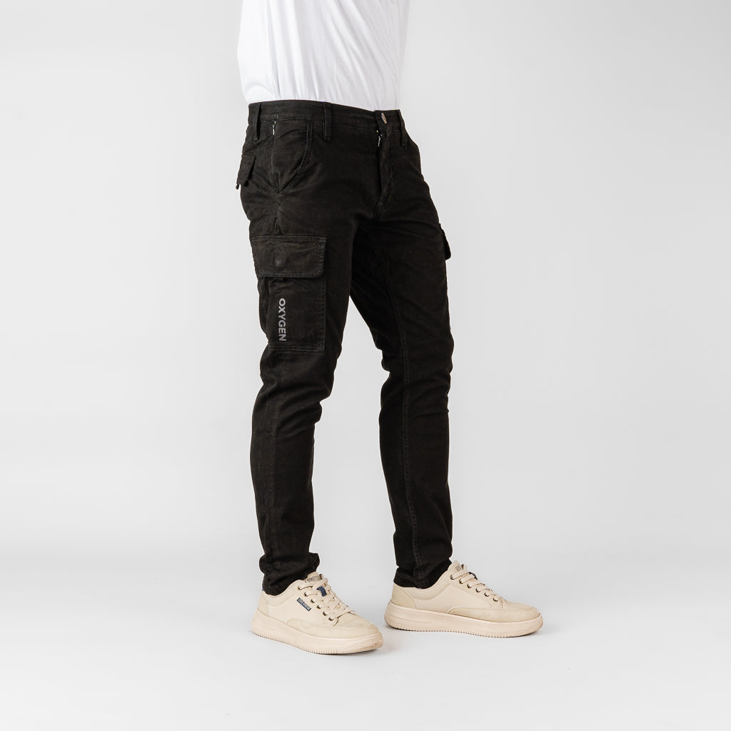 Oxygen Denim 706S Prime CS Distric Cargo Pants Black - (7812)