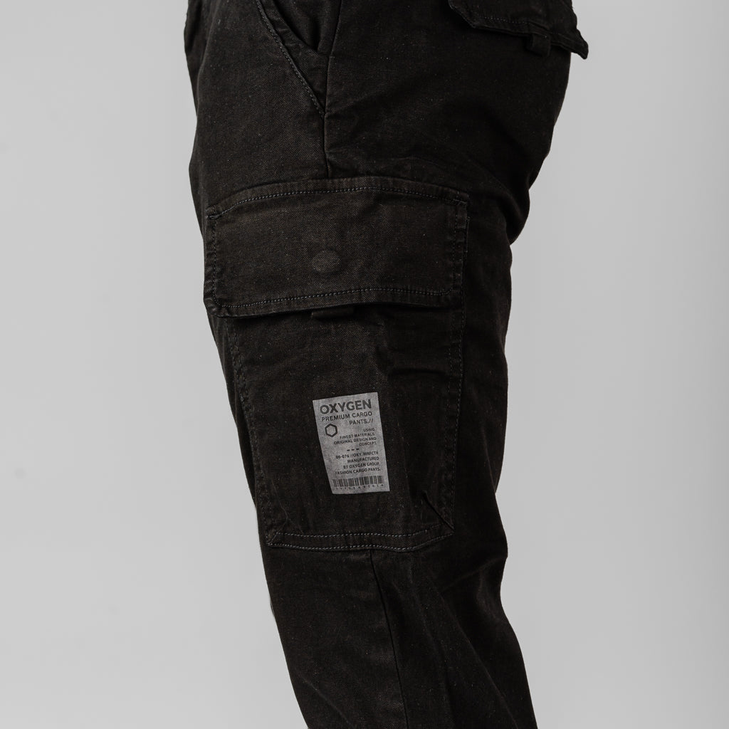 Oxygen Denim 706S Prime CS Distric Cargo Pants Black - (7812)