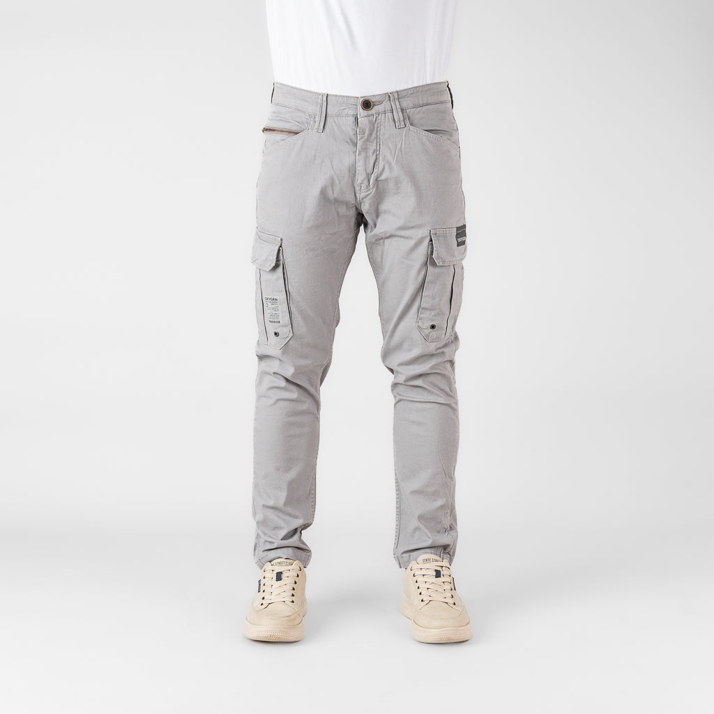 Oxygen Denim 706S Prime CS Astro Cargo Pants Light Grey - (7913)