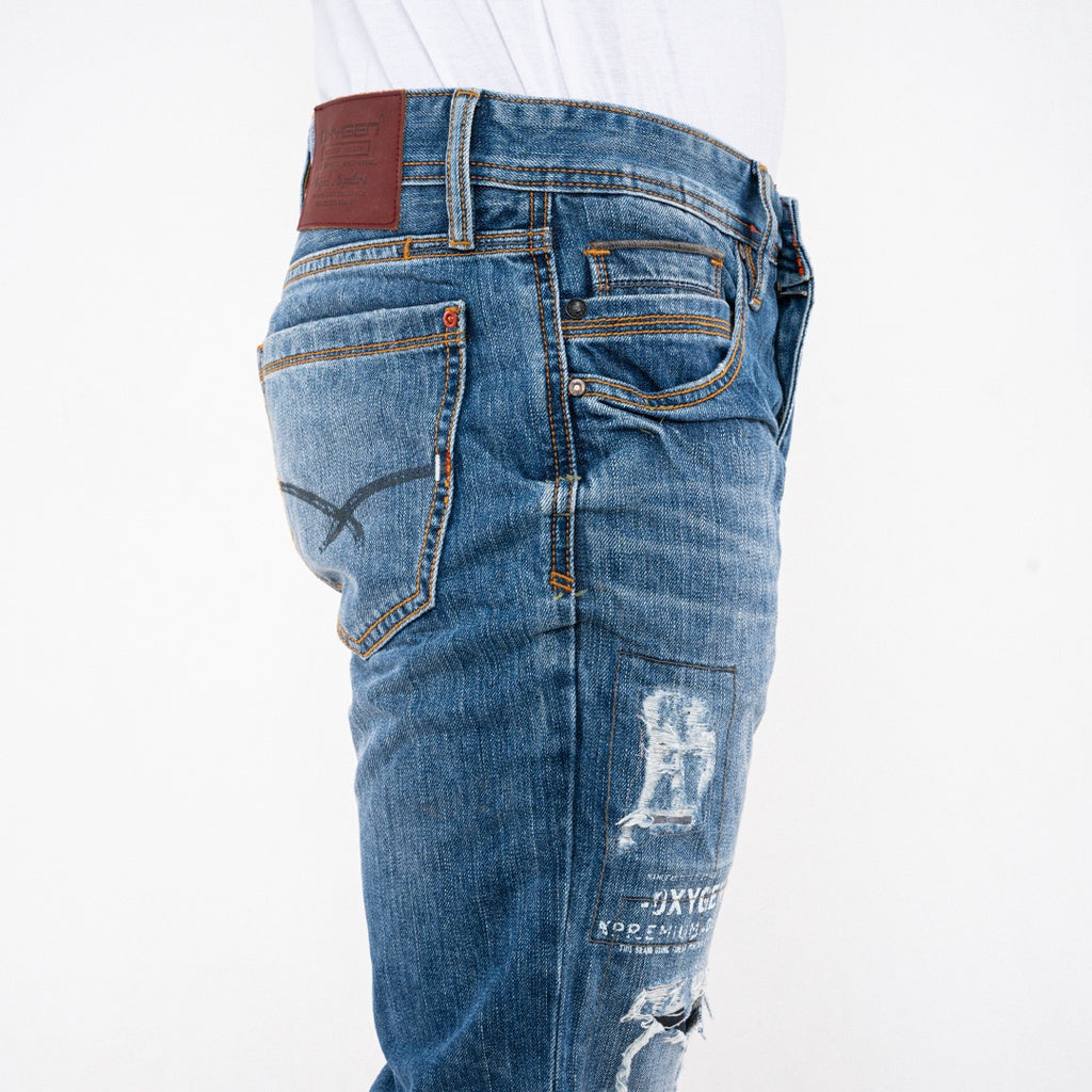 Oxygen Denim Motion 706NS Slim Fit Jeans - Light Blue