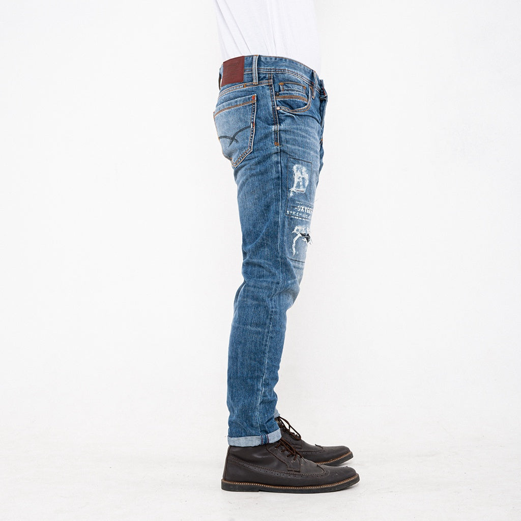 Oxygen Denim Motion 706NS Slim Fit Jeans - Light Blue