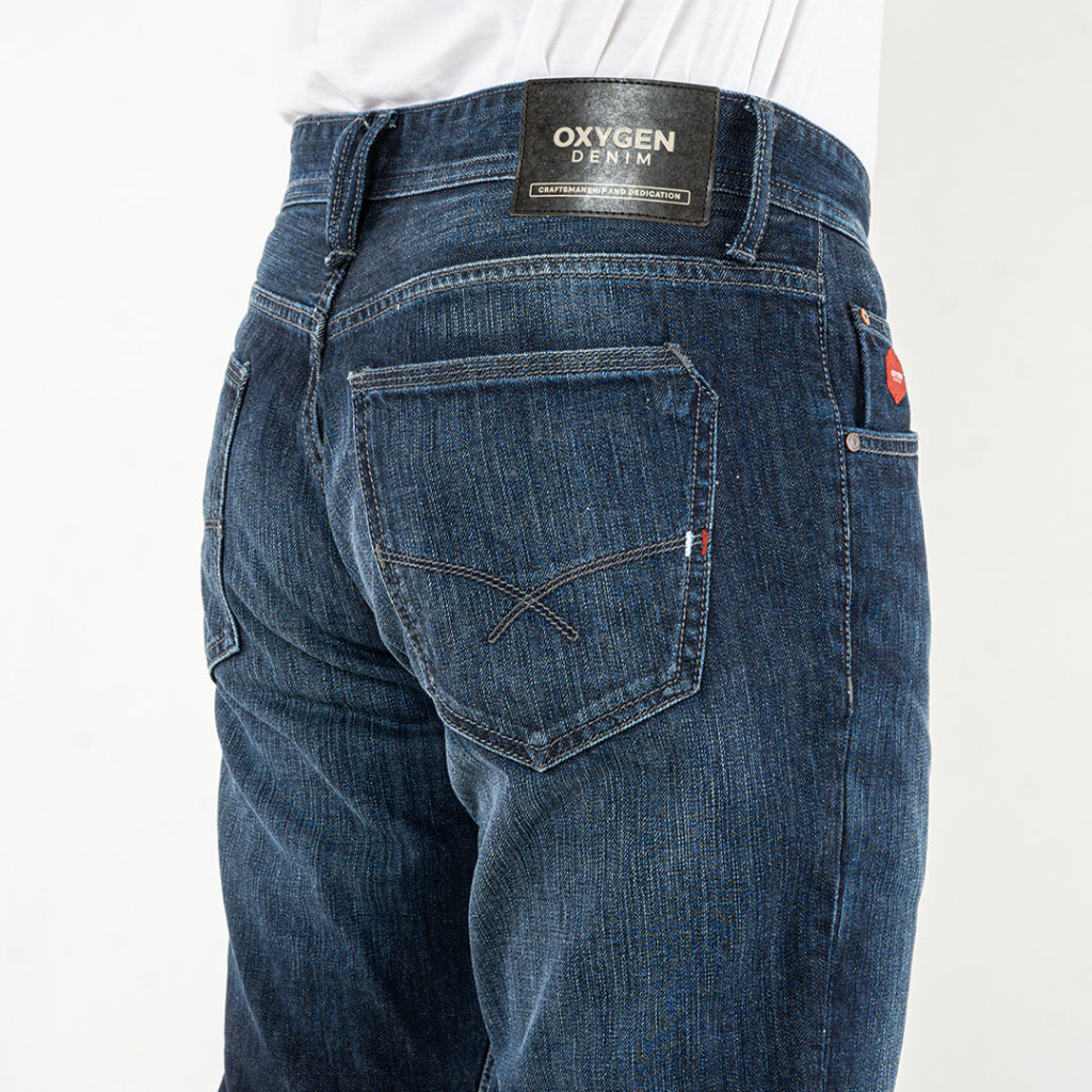 Oxygen Denim 706NS Basic Slim Fit Jeans - Dark Blue 1201