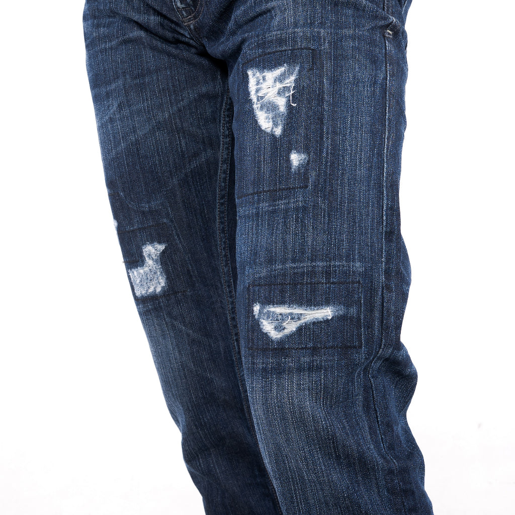 Oxygen Denim 706NS Ripped Jeans Slim Fit  - Dark Blue (7501)