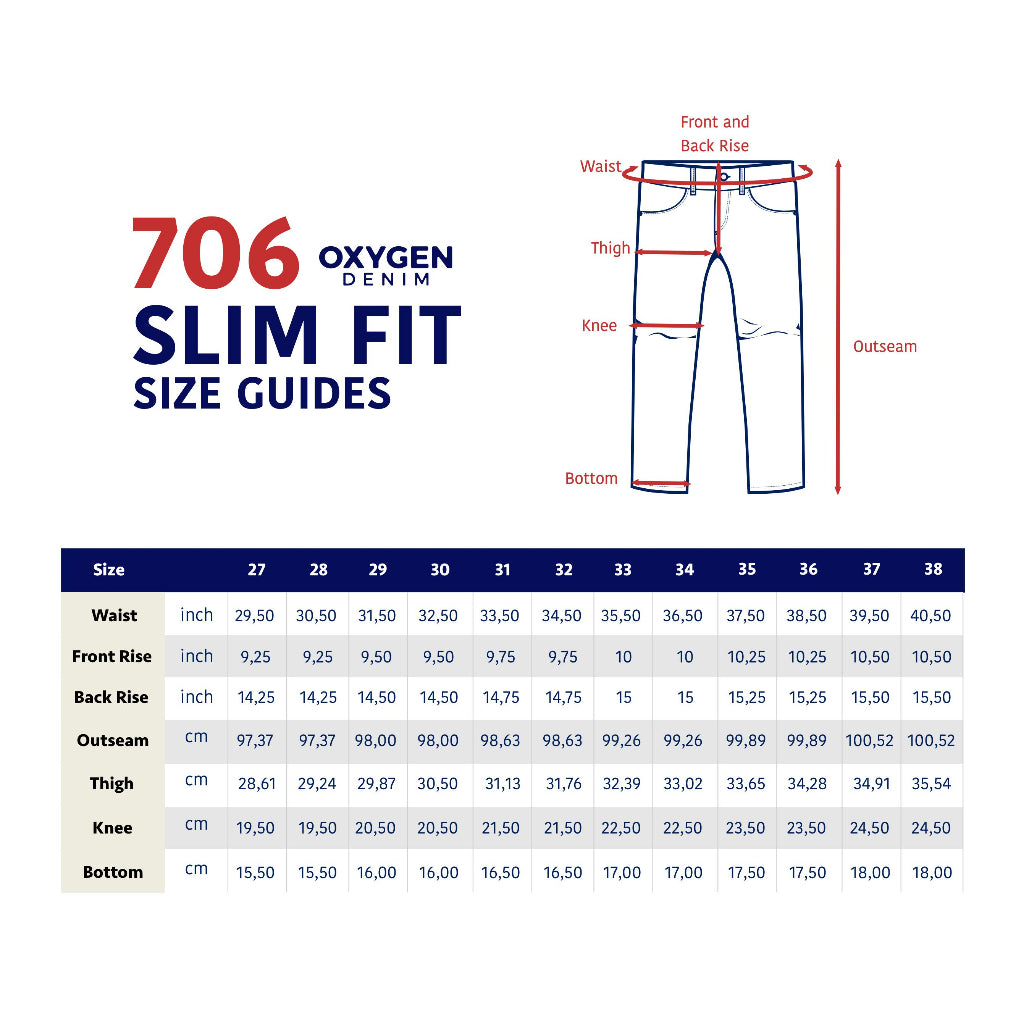 Oxygen Denim 706S Slim Fit Fest Sashiko pre-patch blue - Dark Blue