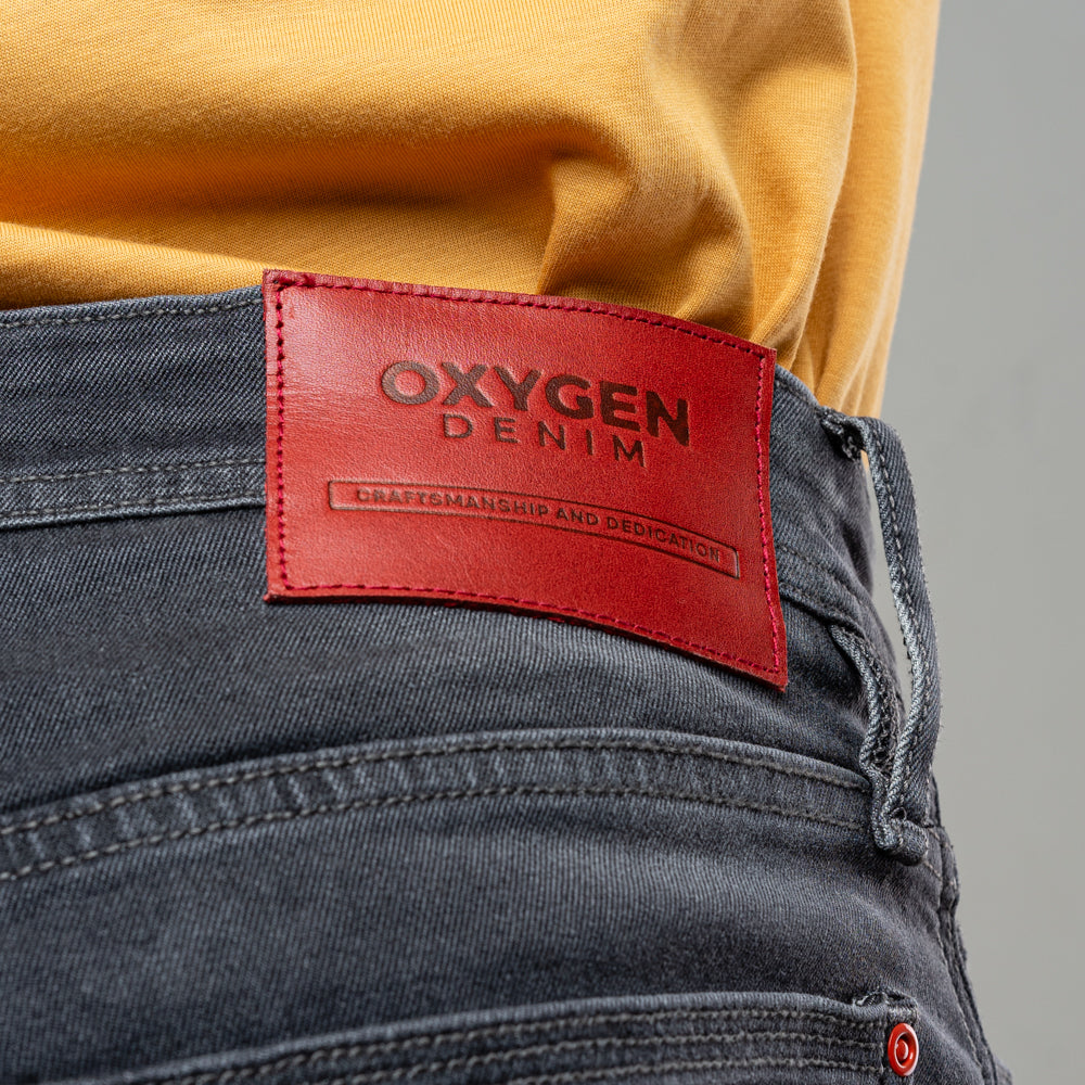 Oxygen Denim 706S Slim Fit Motion Outseam stripe - Dark Grey
