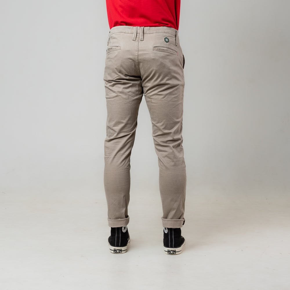 Oxygen Denim Relax Chino Pants - ivory grey