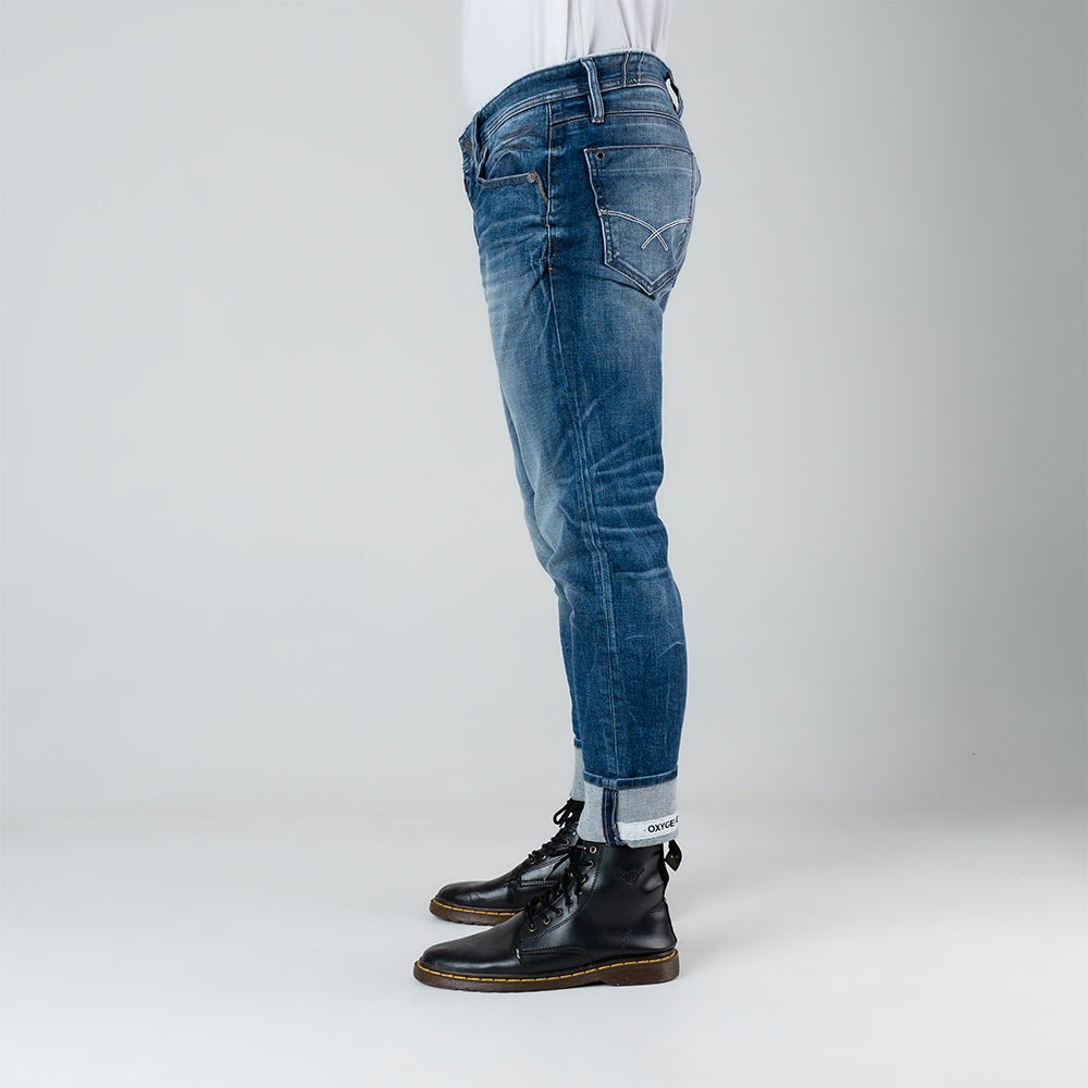 Oxygen Denim 706S Slim Fit Fest Self Stich Jeans - Light Blue