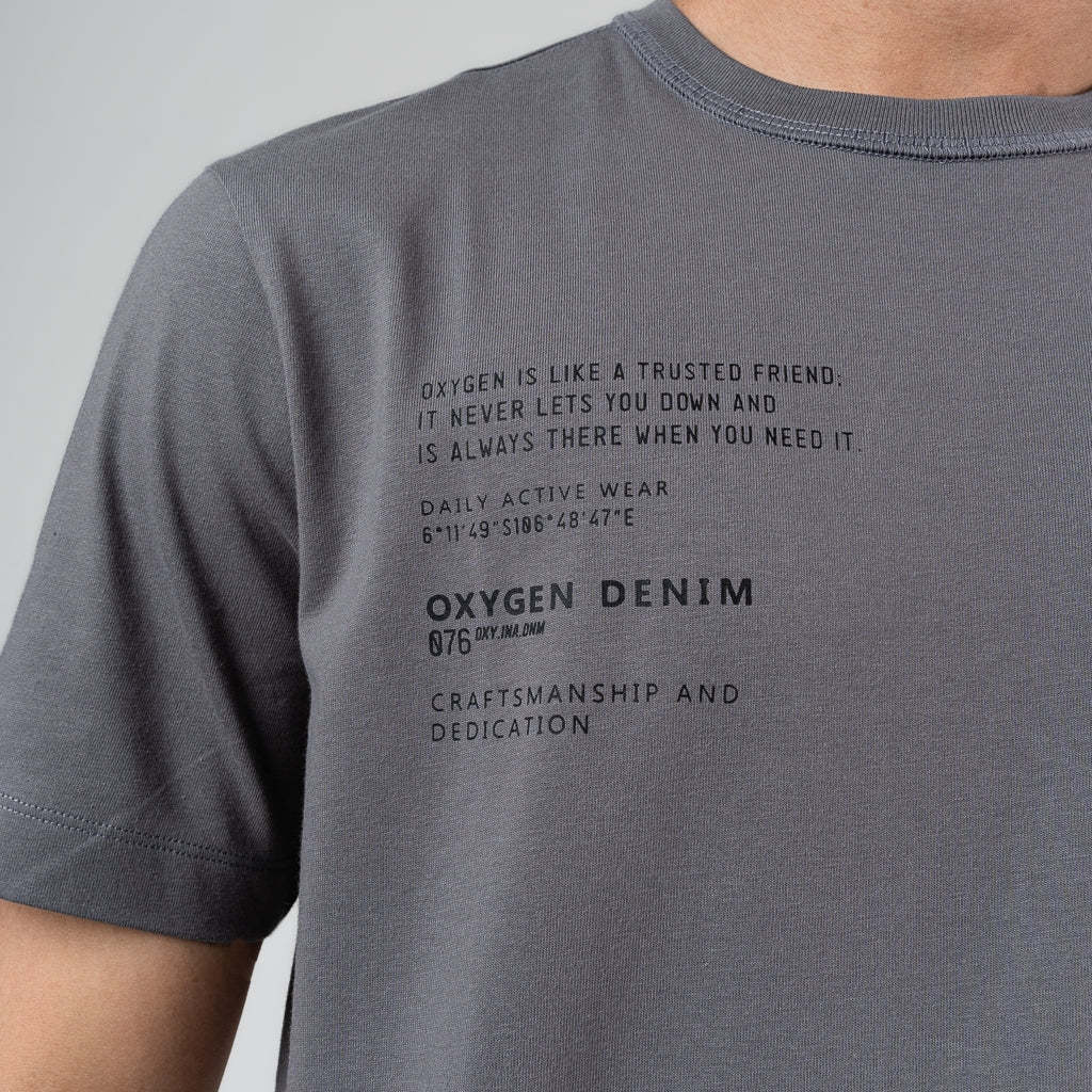 Oxygen Denim Invade Speed Dial Port Less T-Shirt - Dark Grey