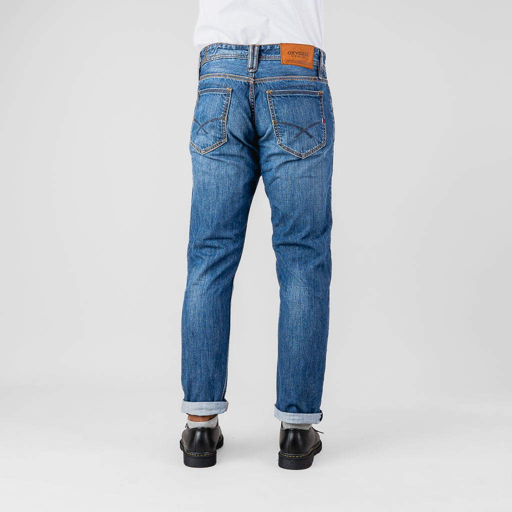 Oxygen Denim 706 Prime B Slim Fit Jeans Non Stretch - Medium Blue (0902)