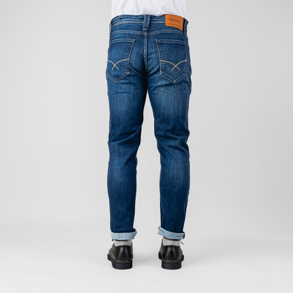 Oxygen Denim 706 Prime B Slim Fit Jeans Stretch - Medium Blue (06312)