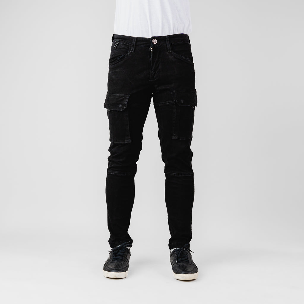 Oxygen Denim 708 Evolve Cargo Speed Dial Slim Fit Stretch - Black (0512)