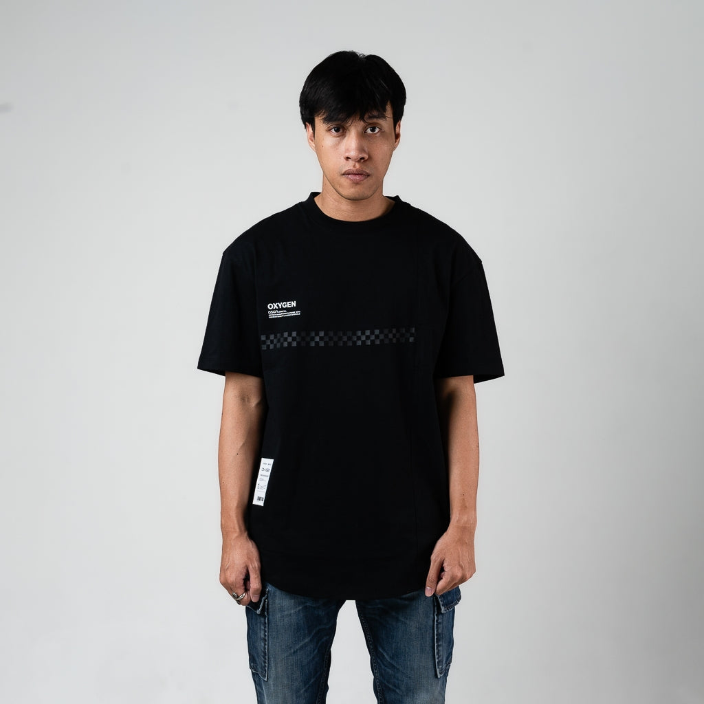 Oxygen Denim Speed Dial Casra Exces Rounded Tee - Oversized T-shirt Black
