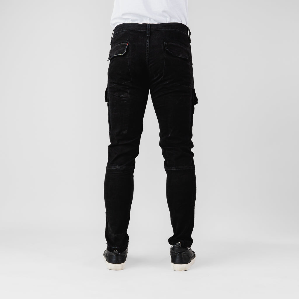 Oxygen Denim 708 Evolve Cargo Speed Dial Slim Fit Stretch - Black (0512)