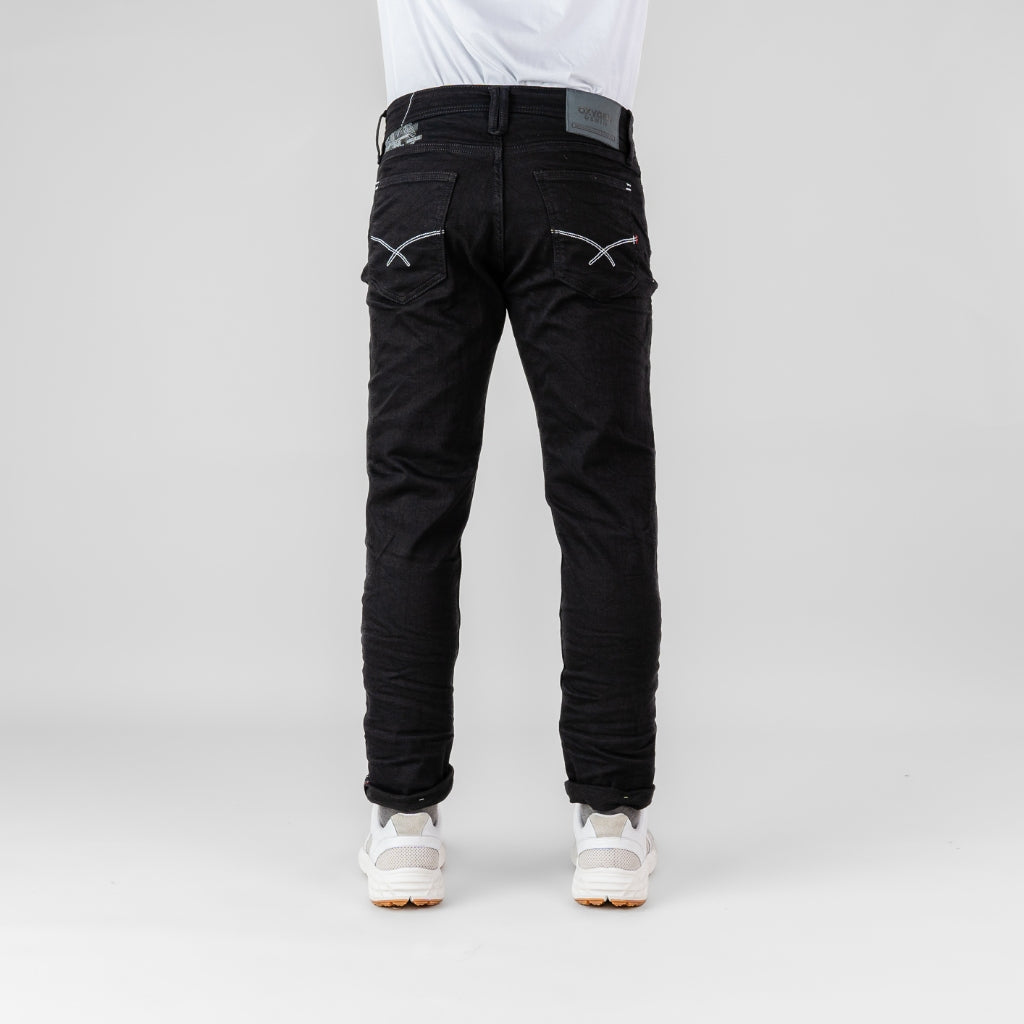 Oxygen Denim 706S Invade Wanderlust Slim Fit Stretch Jeans - Garment Black Crinkle (1713)